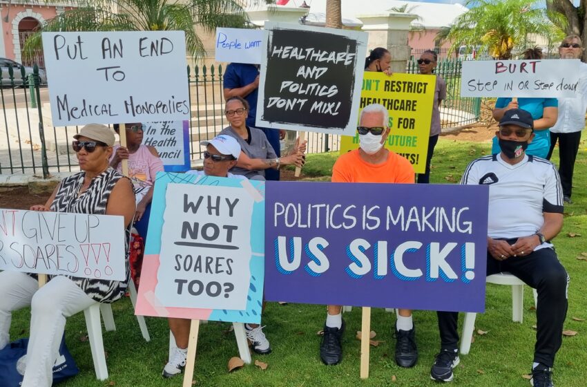  Demonstrators Protest Health Council’s HMC Decision