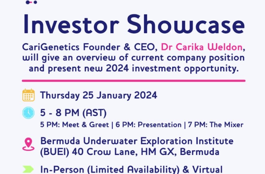  CariGenetics to Host First Investor Showcase at BUEI on January 25, 2024