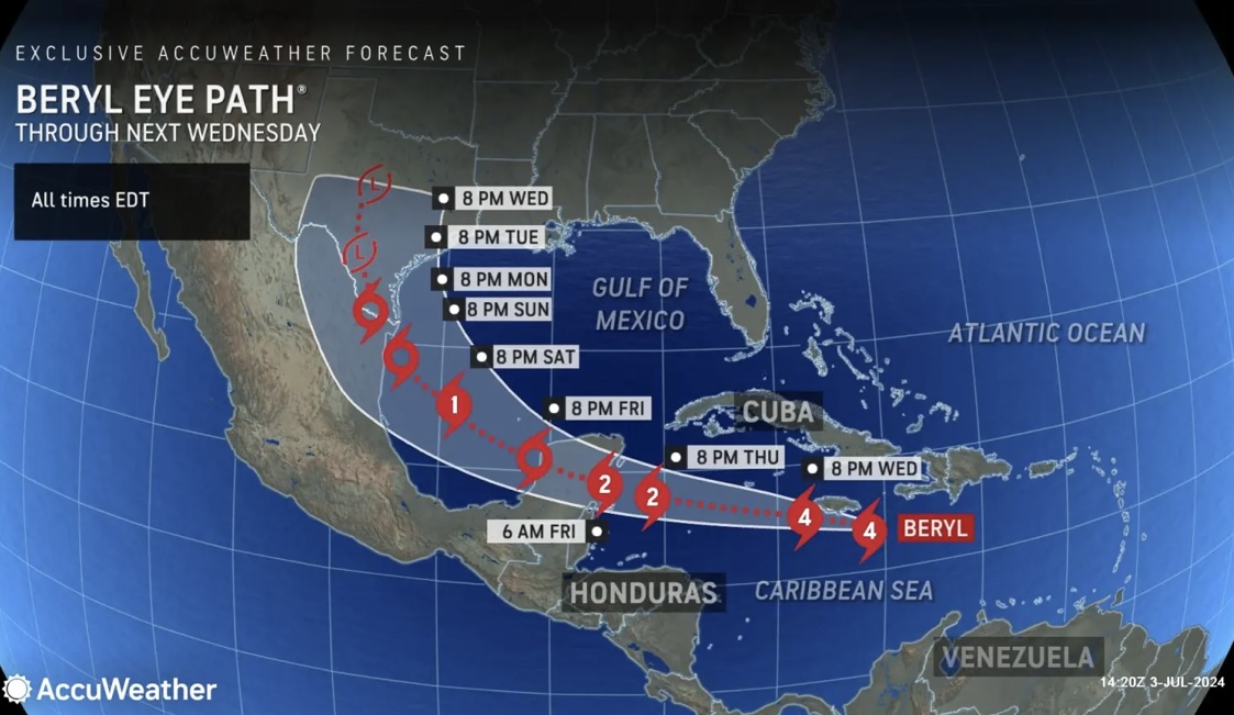 Dangerous Hurricane Beryl blasting Jamaica while racing across ...