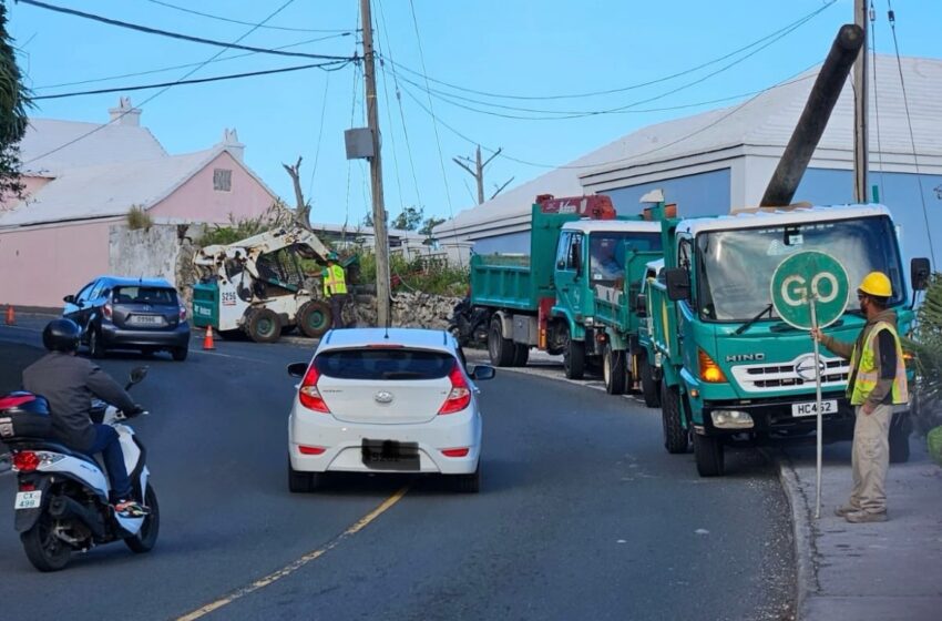  Power outages Hamilton Parish area BELCO workmen on scene
