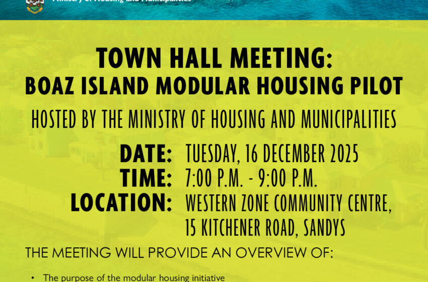  Government to Host Town Hall Meeting on Boaz Island Modular Housing Pilot